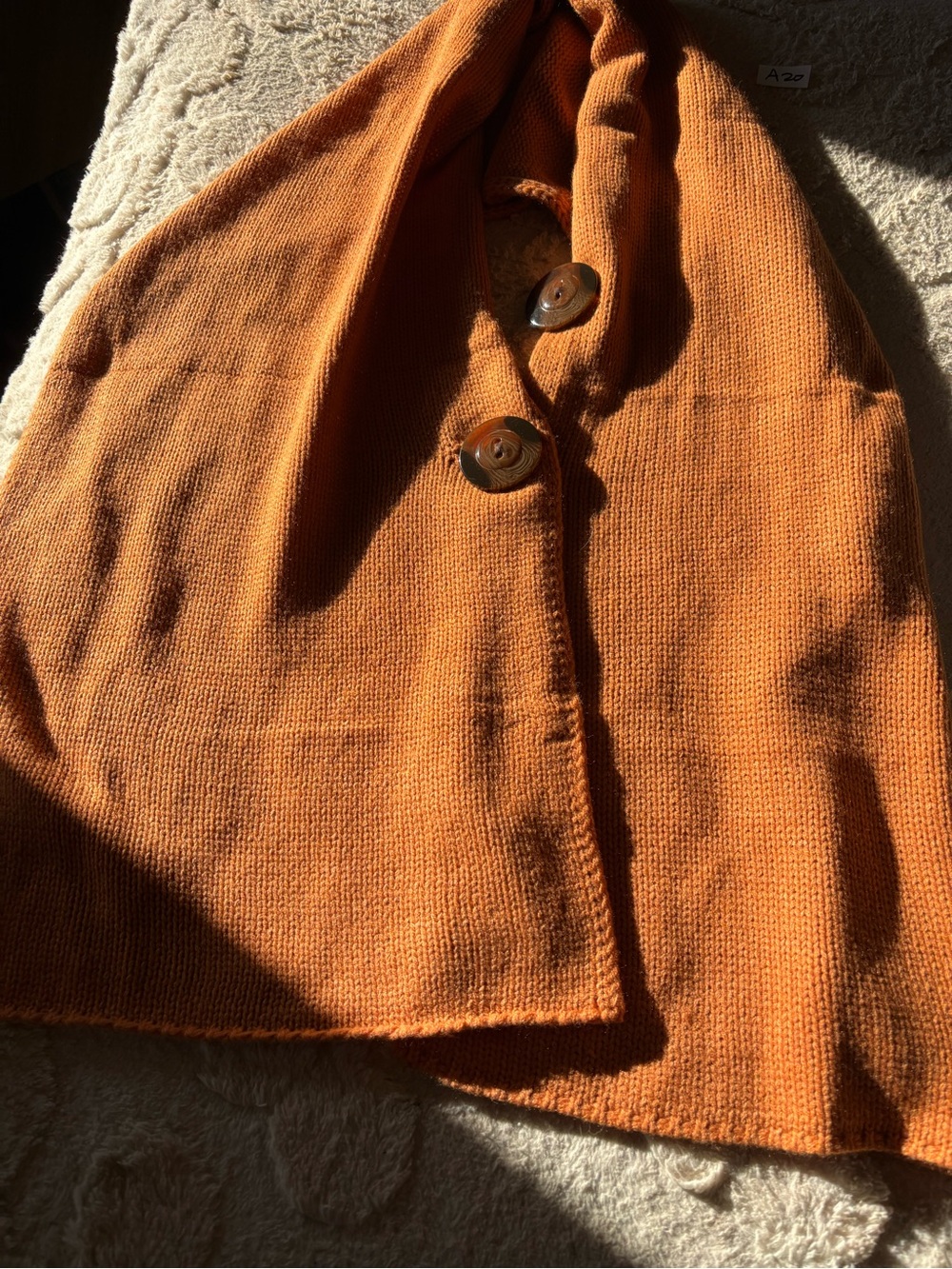 Simply Noelle Orange Knit Button-Front Wrap
